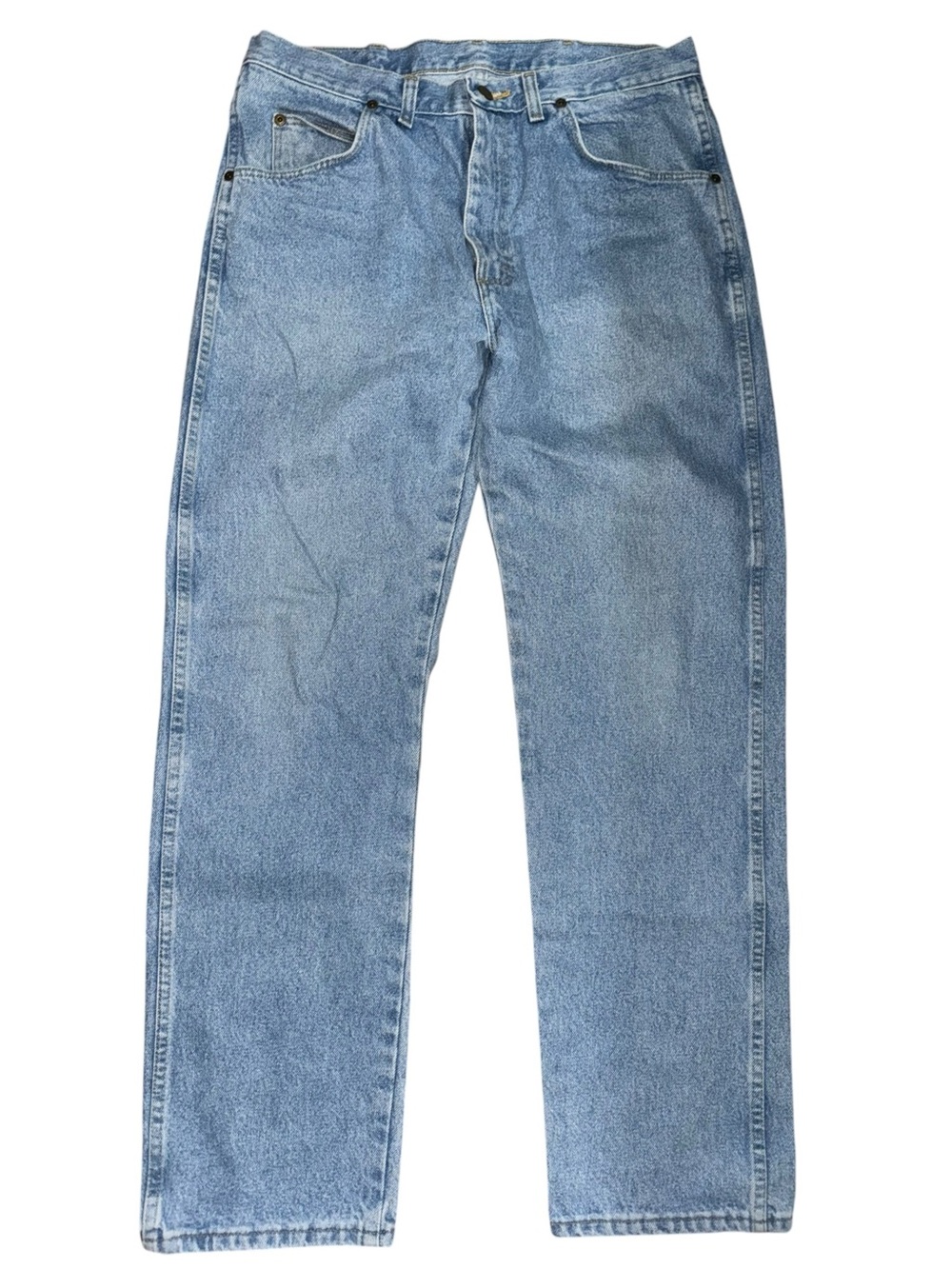 Wrangler Rugged Wear Men’s Jeans 34x32 StoneWash Relaxed Straight Leg Denim